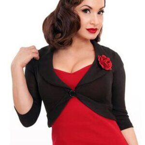 3XL (fits XL/XXL) NWT Retro Rockabilly Rose Marilyn Shrug Cardigan ModCloth